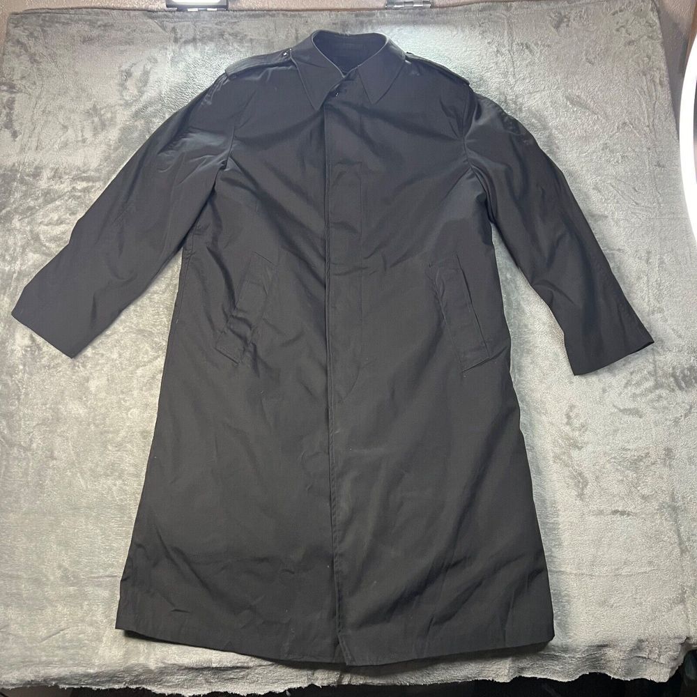 Vintage US Army All Weather Coat Trench Coat With Removable Liner Black Size 38R